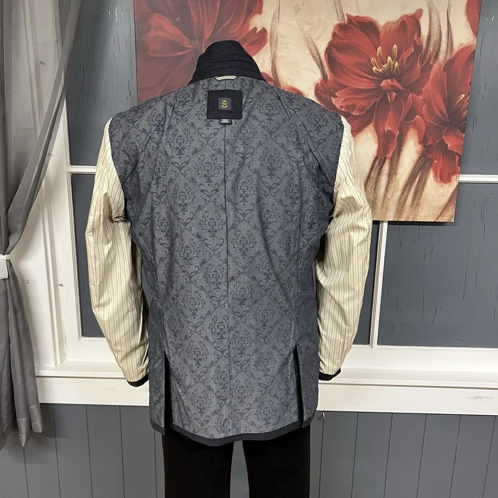 Wallin & Bros Soft Tweeded Blazer Sport Coat Mens 42R Slim Fit Wool Grayish Navy